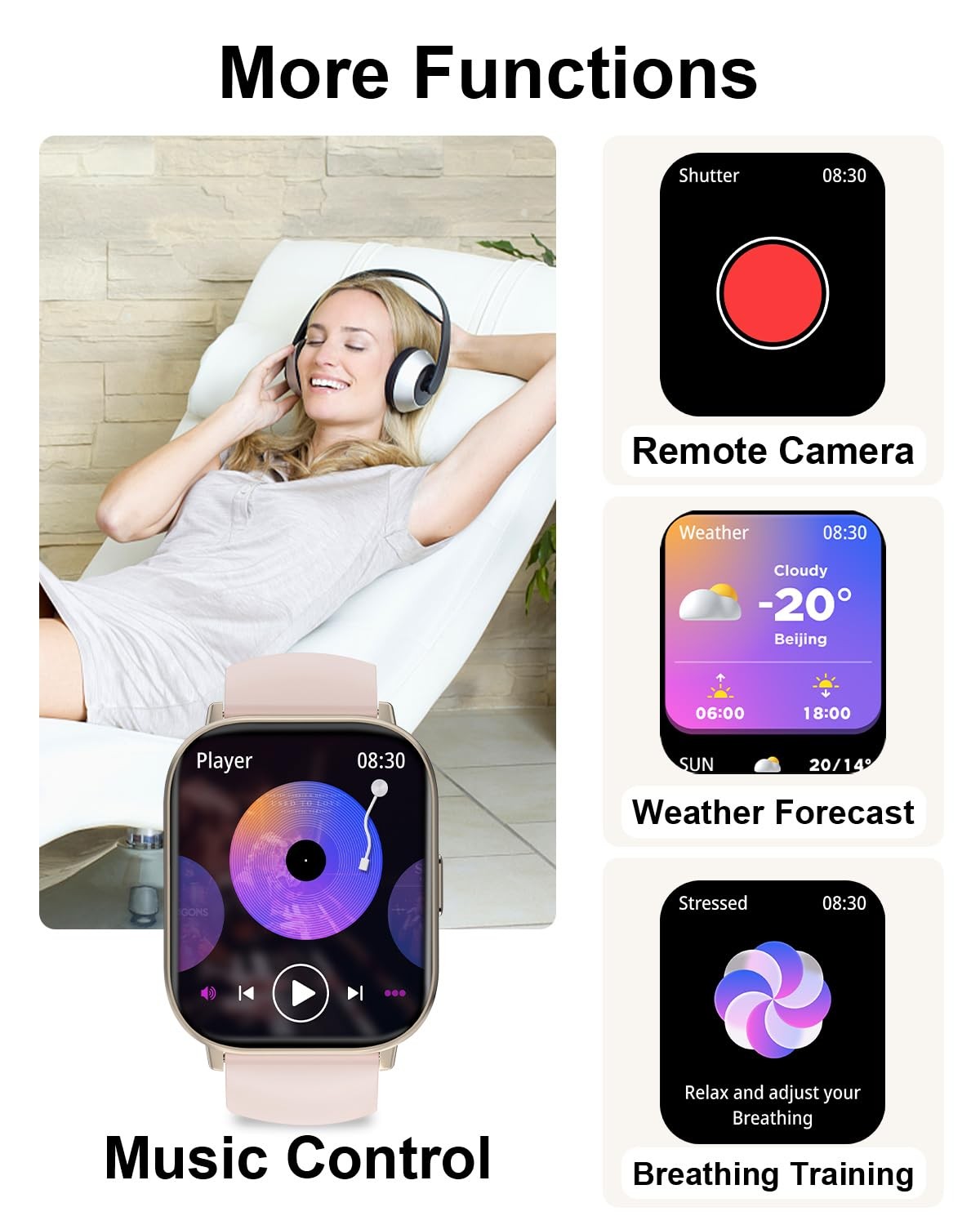 Reloj Inteligente Mujeres Rastreador De Actividad Física Bluetooth Para iPhone
