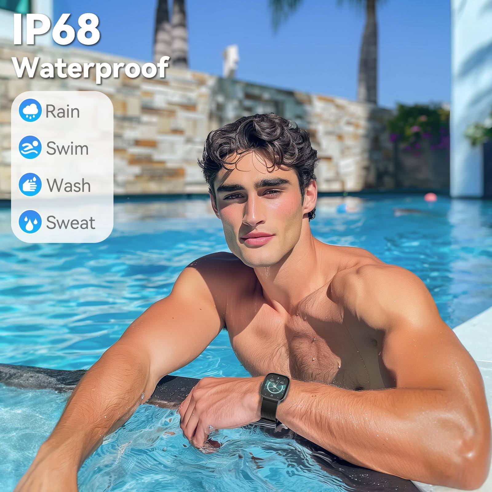 EURANS Smart Watch 1.85 HD Display Waterproof Heart Rate Sleep Monitor
