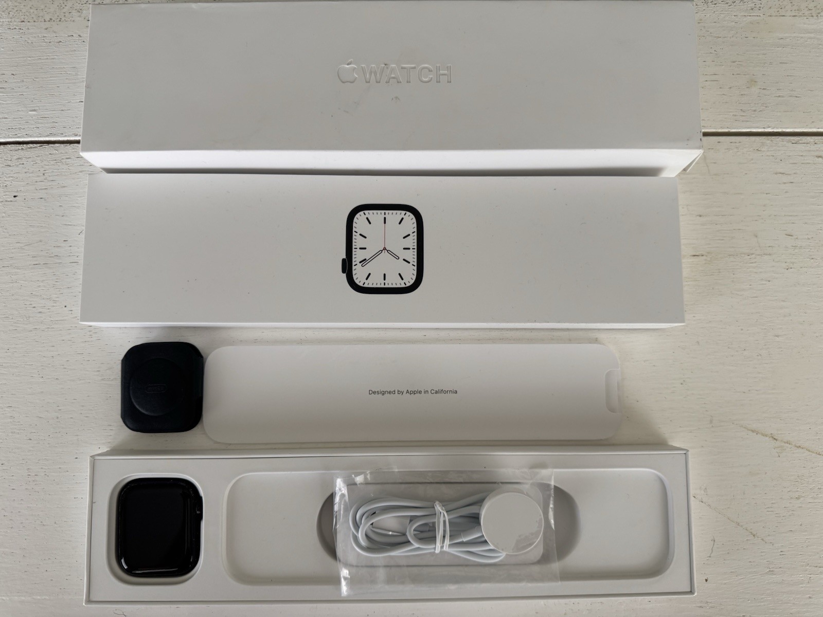 Apple Watch Series 7 45mm Aluminum Case with New Trail Style Band Midnight