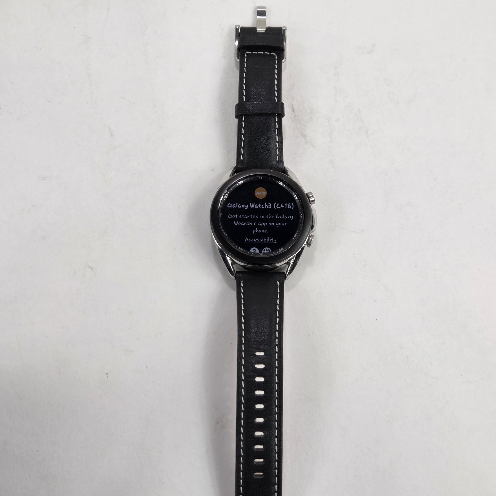 Samsung Galaxy Watch3 41mm w/ Black Leather Band, Bluetooth GPS Smartwatch