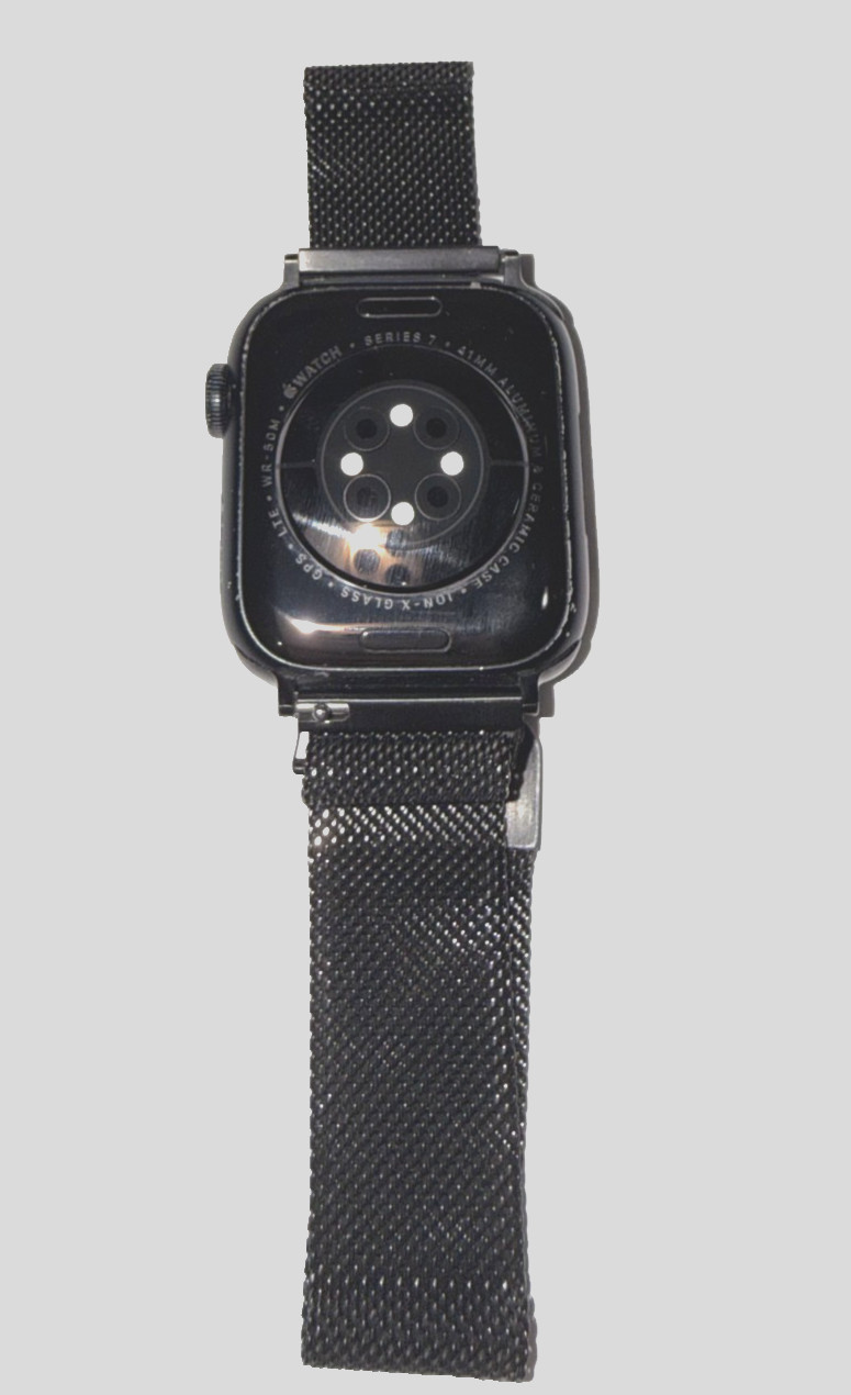 Apple Watch Series 7 41mm GPS + Cellular Midnight Aluminum – Steel Band