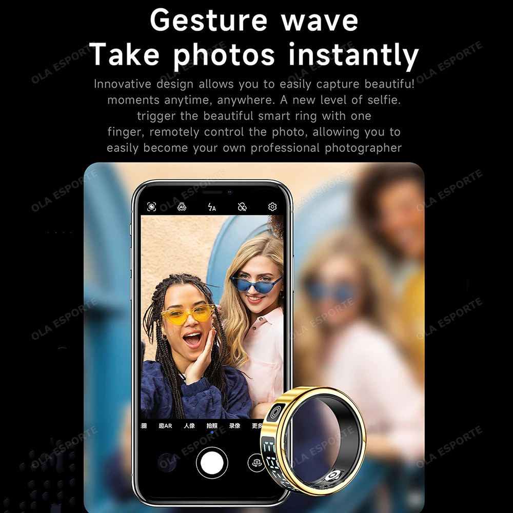 Display Screen Smart Ring Bluetooth Connection Heart Rate Sleep Monitoring Multi
