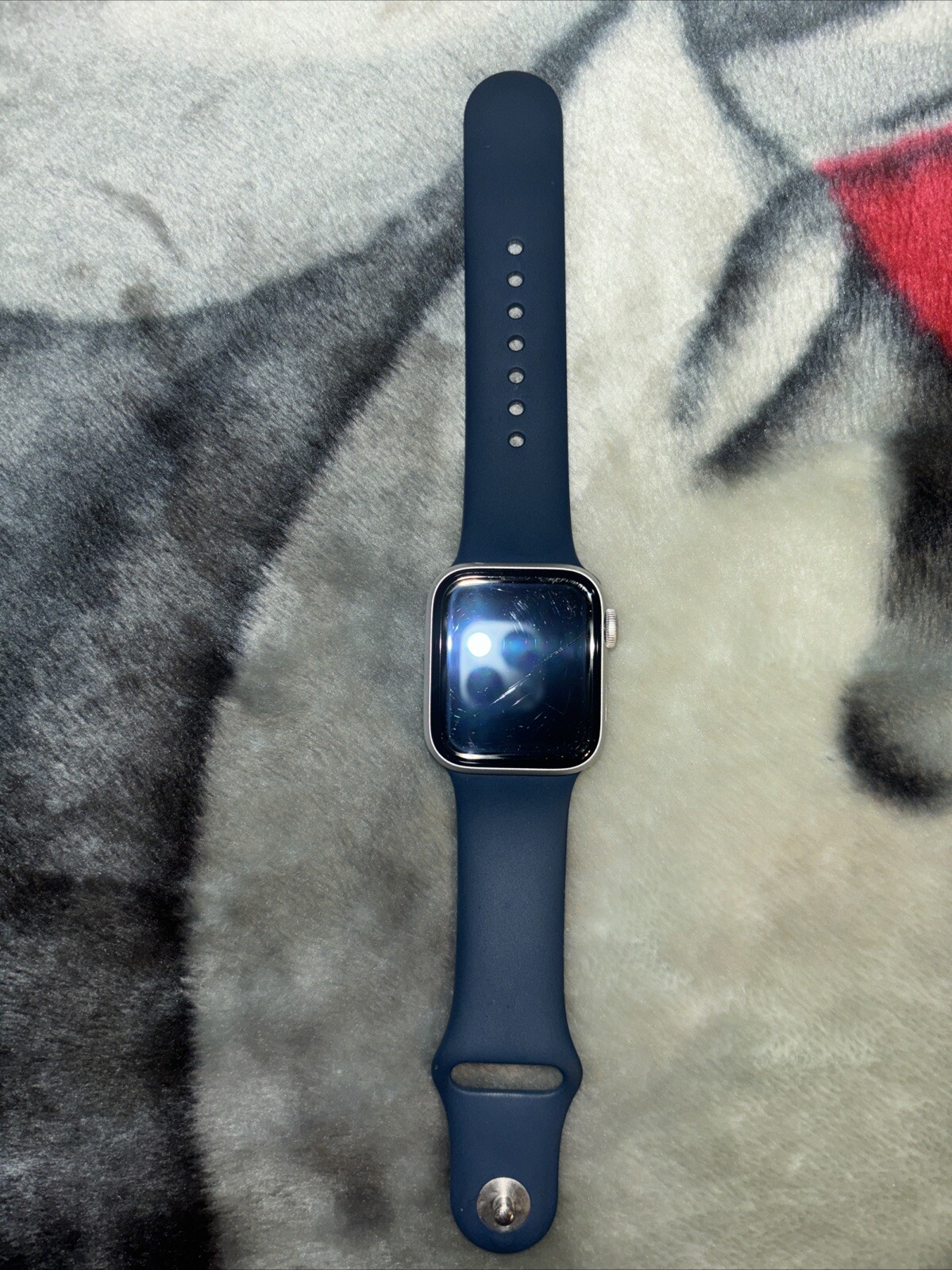 Apple Watch SE 1st Gen GPS 40mm Silver Aluminum Case Blue Band, +Charging Stand