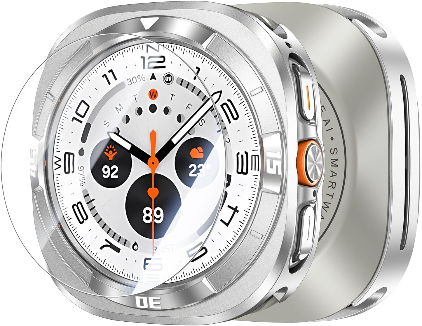 Metal Case with Screen Protector for Galaxy Watch Ultra 47mm 360° Full-Body Bump