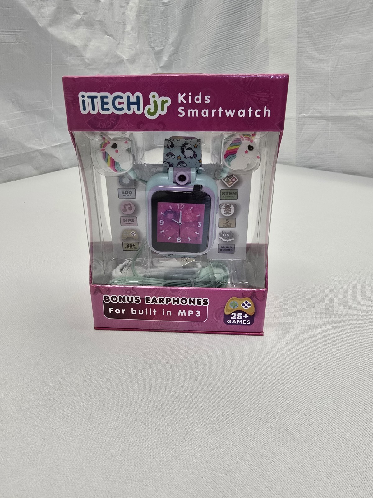 iTech Junior Girls Earbuds & Smartwatch Set – Unicorn Print