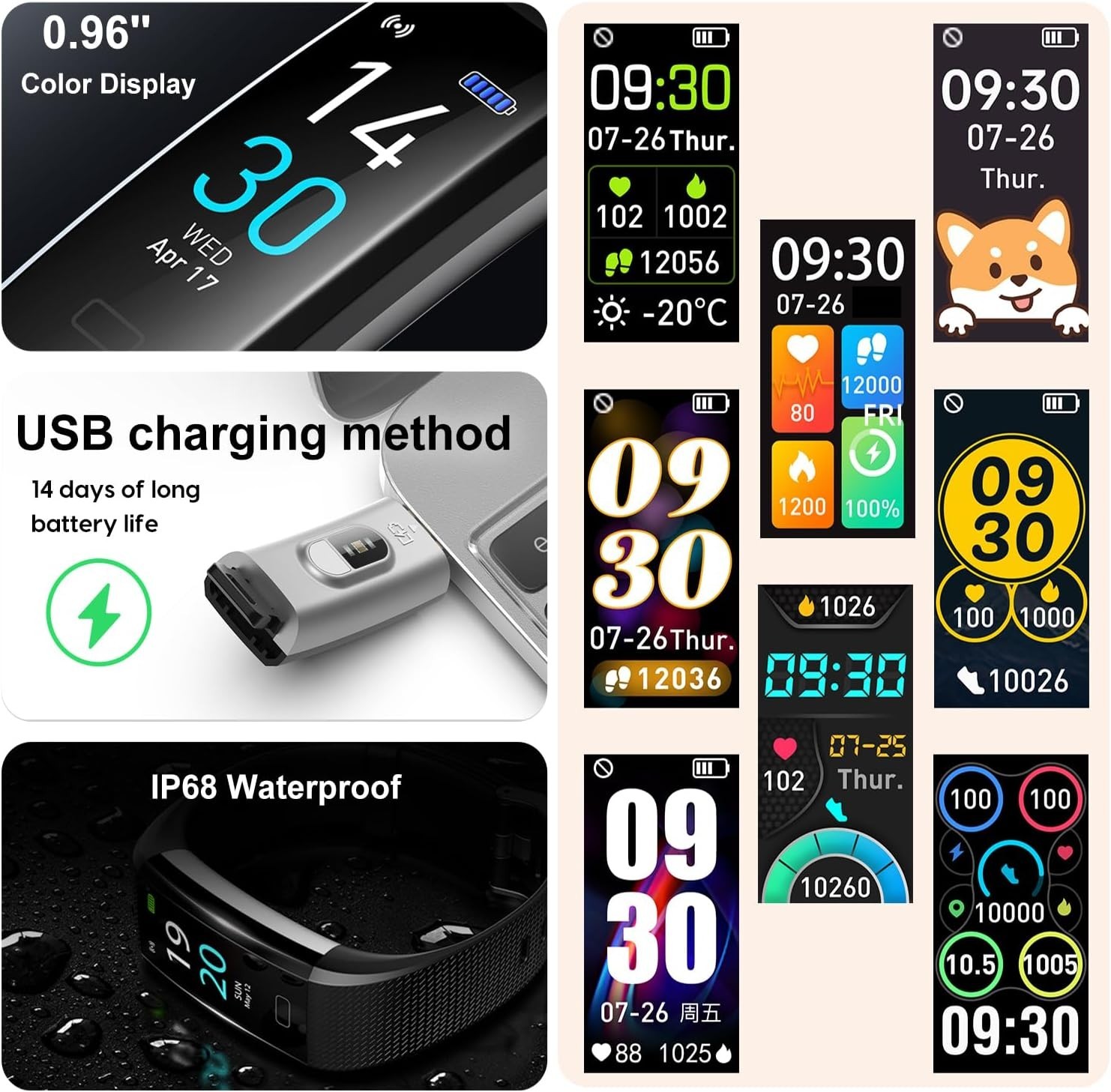 Lightweight Fitness Tracker with Step Counter & Sleep Analysis – Adjustable Size