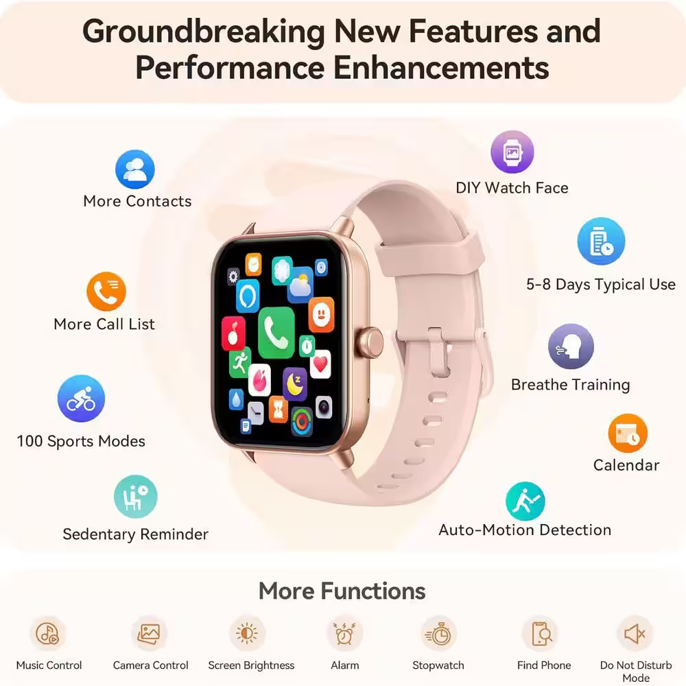 1.8 In. Smart Watch for Women Android and Iphone with Bluetooth Call (Answer/Mak