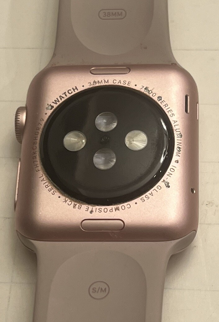 Apple Watch Sport 1st Gen Rose Gold 38mm Case 7000 Series w/ Lavender Sport Band