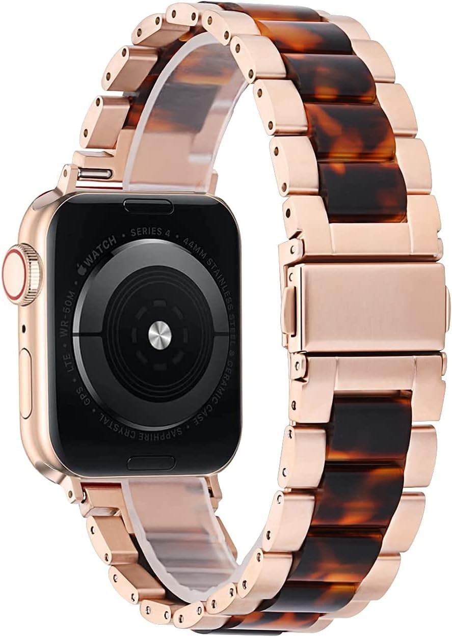 Stainless Steel Resin Strap Bumper for Apple Watch 46mm 45mm 44mm 42mm 41mm