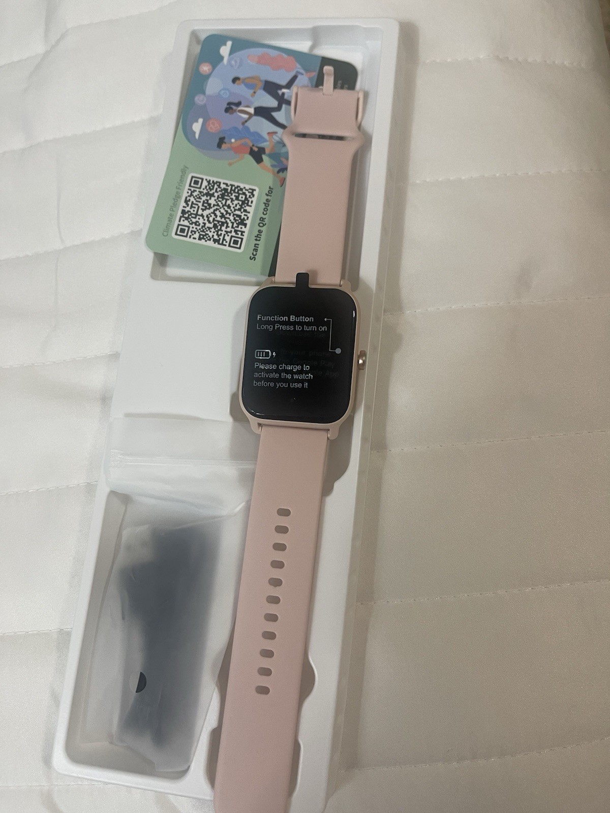 IDW13 Plus Smart Watch 44mm Pink Metal Case Silicone Band Fitness Tracker