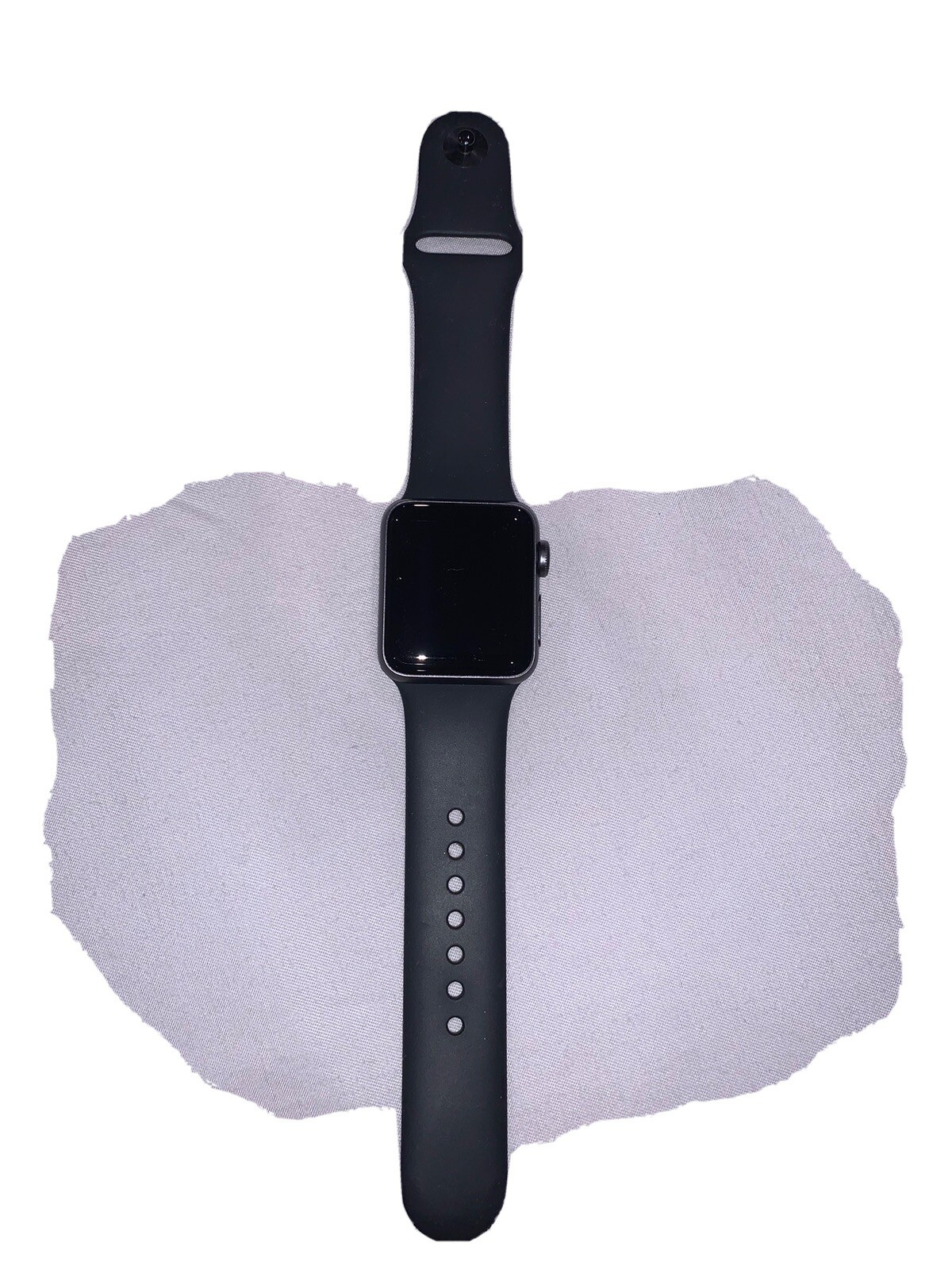 Apple Watch Series 3 38mm Space Gray Aluminum Case with Black Sport Band…