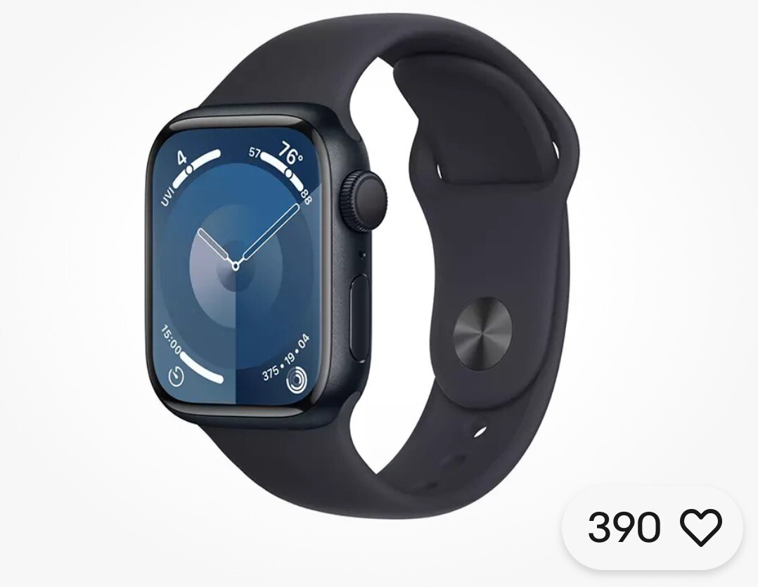 Apple Watch Series 9 GPS 41mm Aluminum Case with Midnight Sport Band S/M