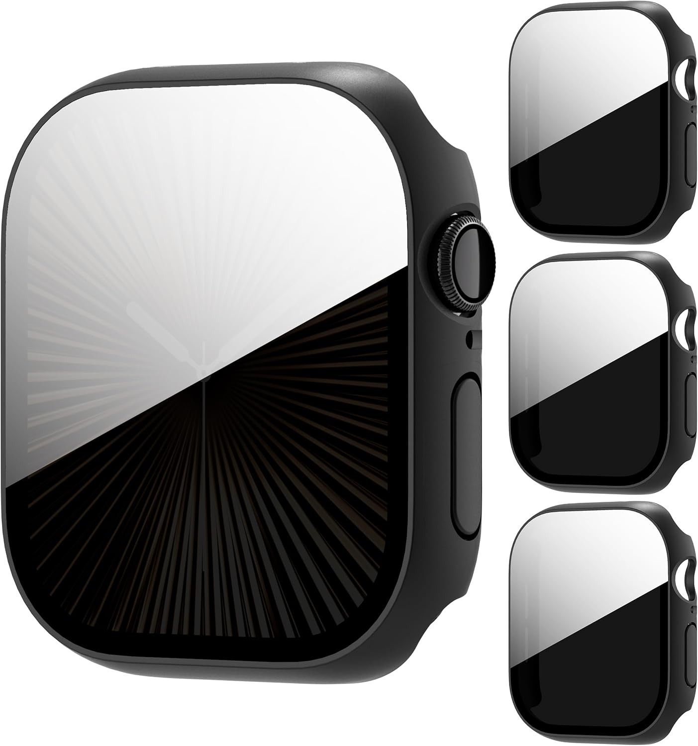 3-Pack Privacy Case for Apple Watch Series 10 46mm Anti-Peeping Tempered Glass