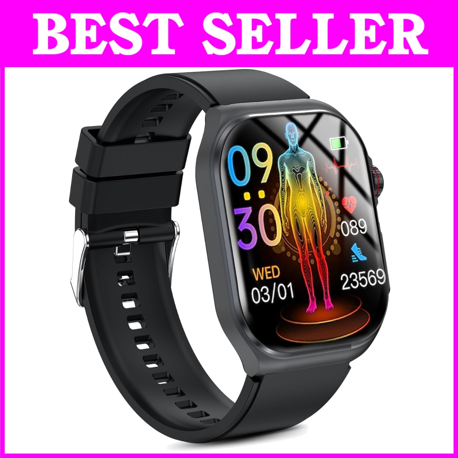 Senior-Friendly Health Smartwatch with Activity Tracking=