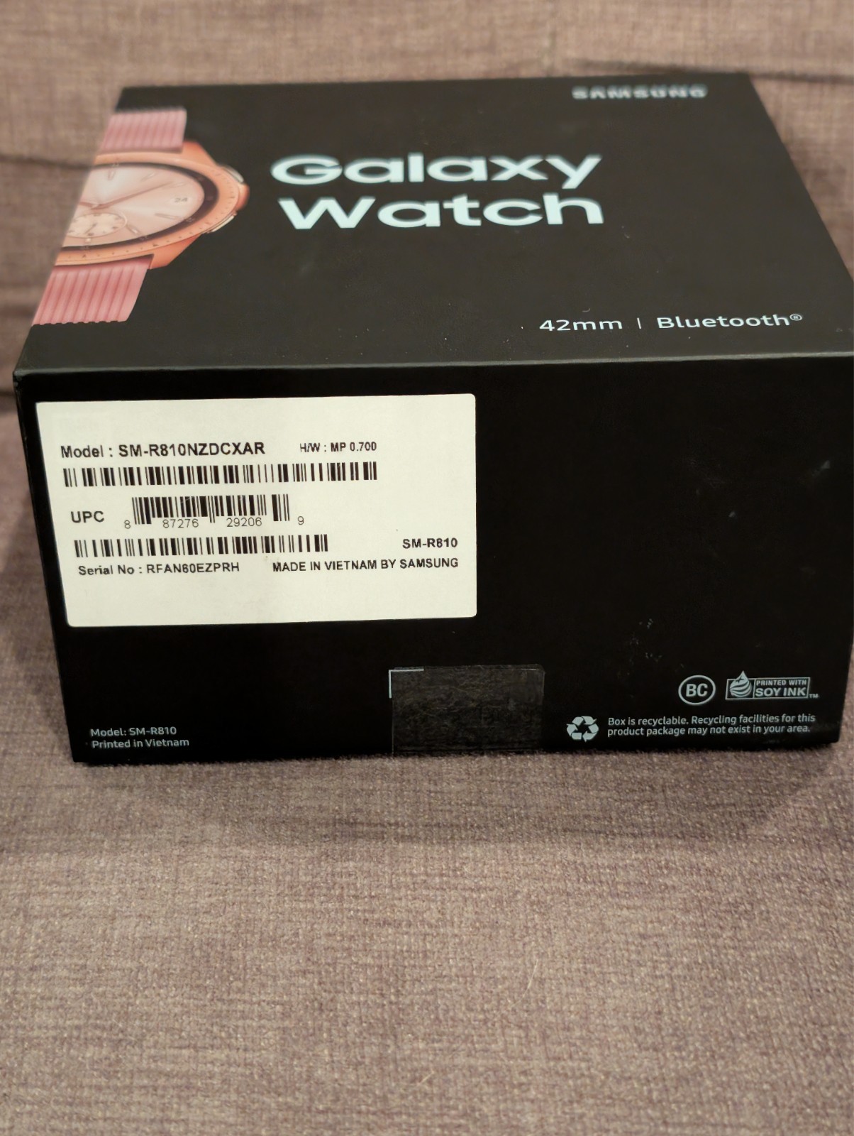 Samsung Galaxy SM-R810 Smartwatch 42mm Stainless Steel – Rose Gold + Extras!