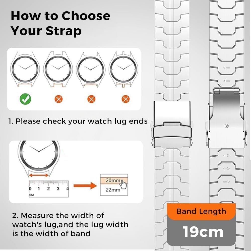 20mm Titanium Strap Compatible with Galaxy Watch 6 Classic 43mm/47mm