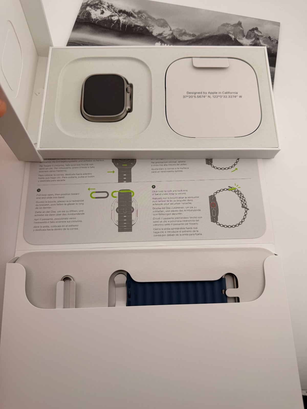 Apple Watch Ultra 3 49mm Cell Titanium Anchor Blue Ocean Band MEWH4LW/A