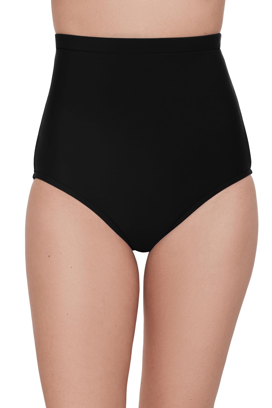 Women’s Tummy Smoothing Ultra High Waist Swim Brief, Black, Medium