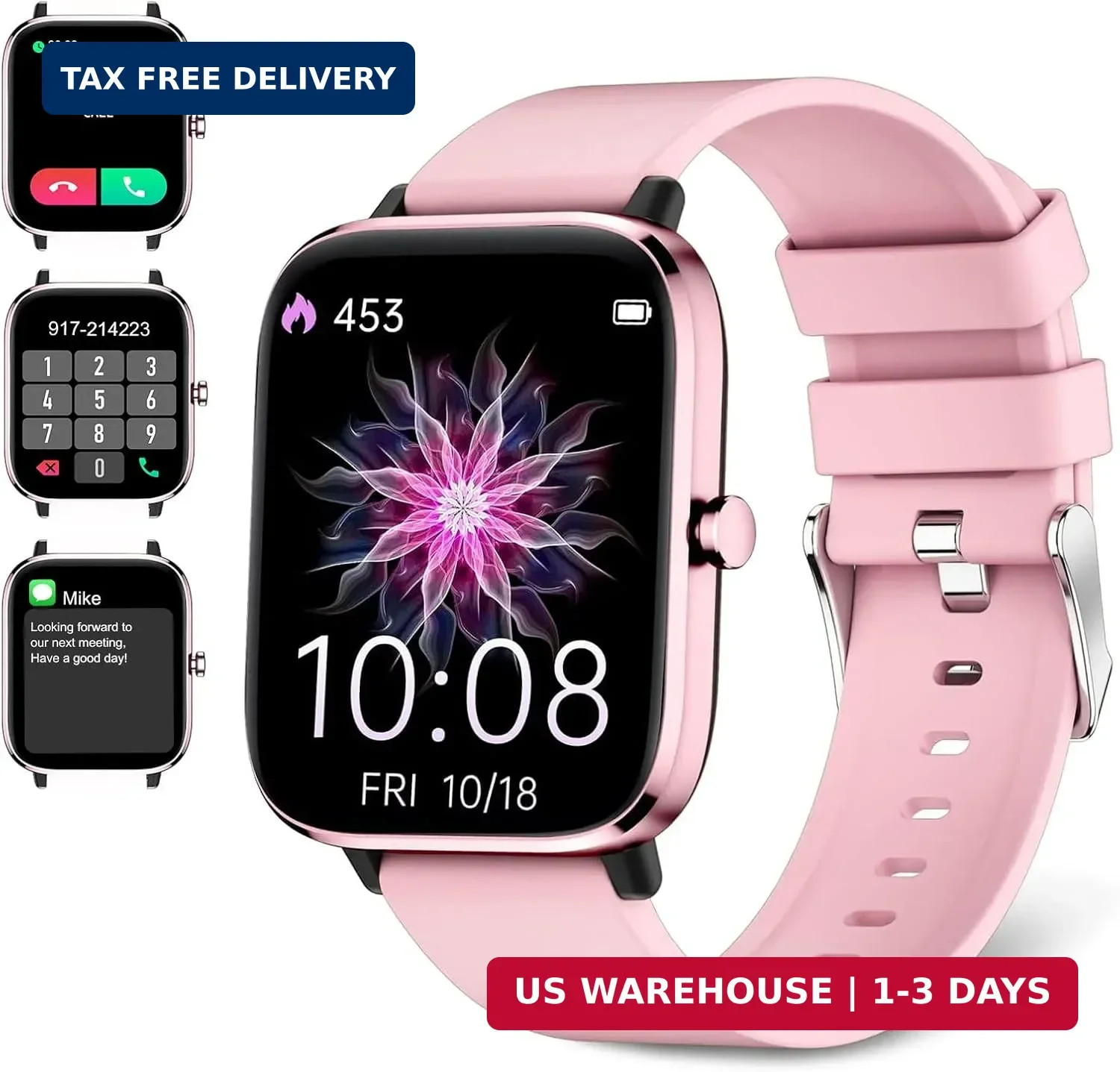 Smartwatch for Women – Call, Fitness Tracker, Heart Rate & Sleep Monitor, 1.69″