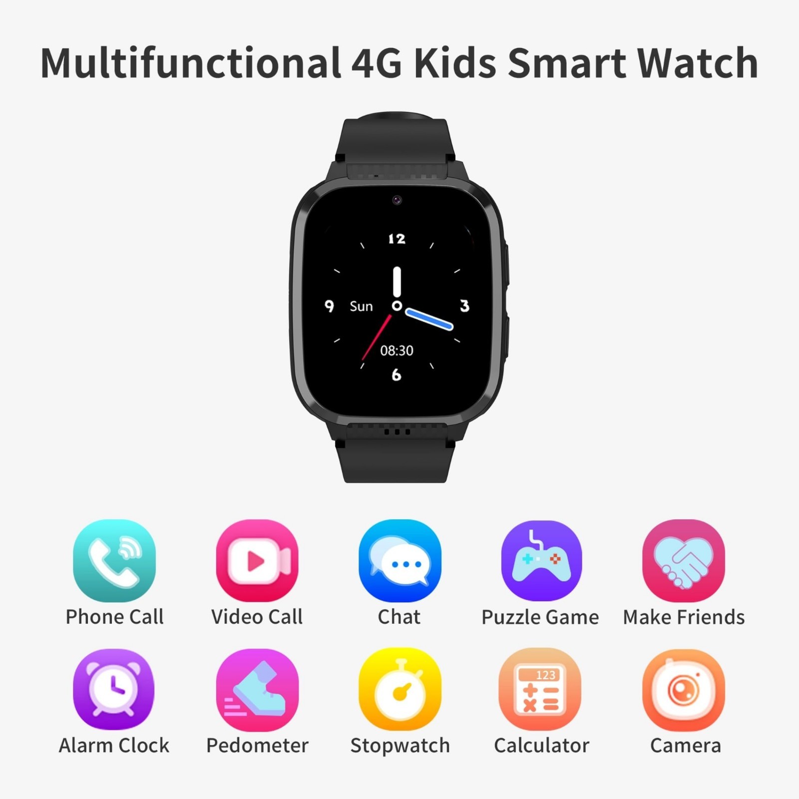4G Kids Smart Watch with GPS Tracker, SOS Calling, Parental Controls, HD Video C