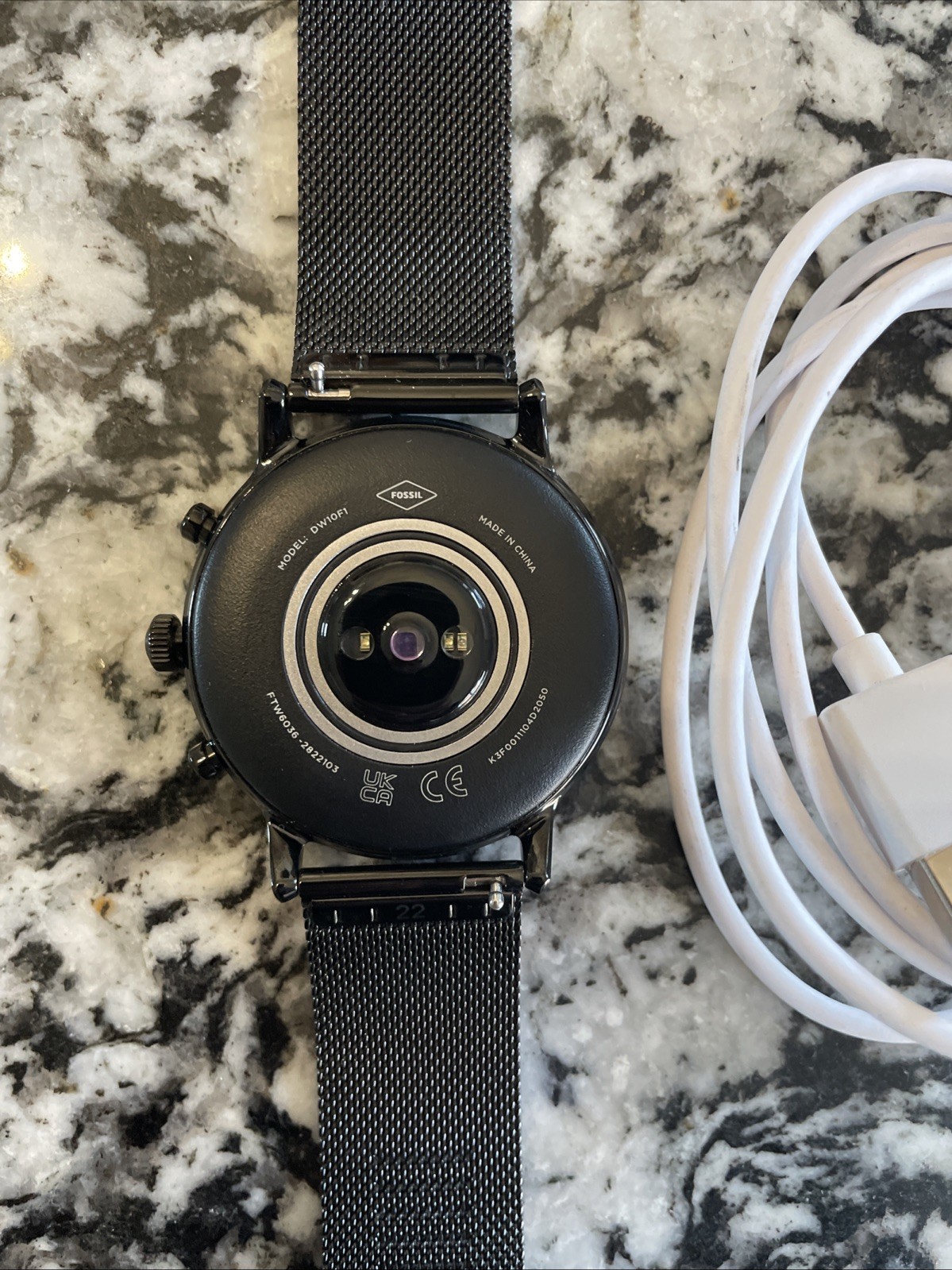 Fossil Stainless Steel Touchscreen Smartwatch, DW10F1 Steel Black Band Open Box