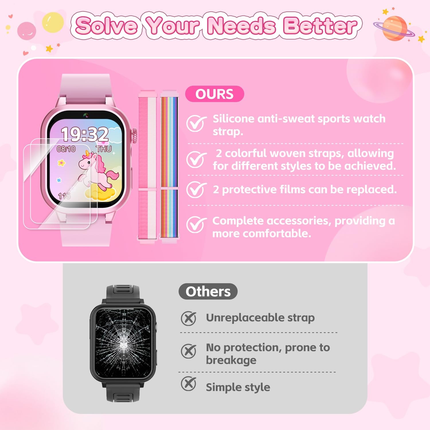 for Girls – Watch with 39 Games, Built-in , Video Recorder, Alarm, Calculator…