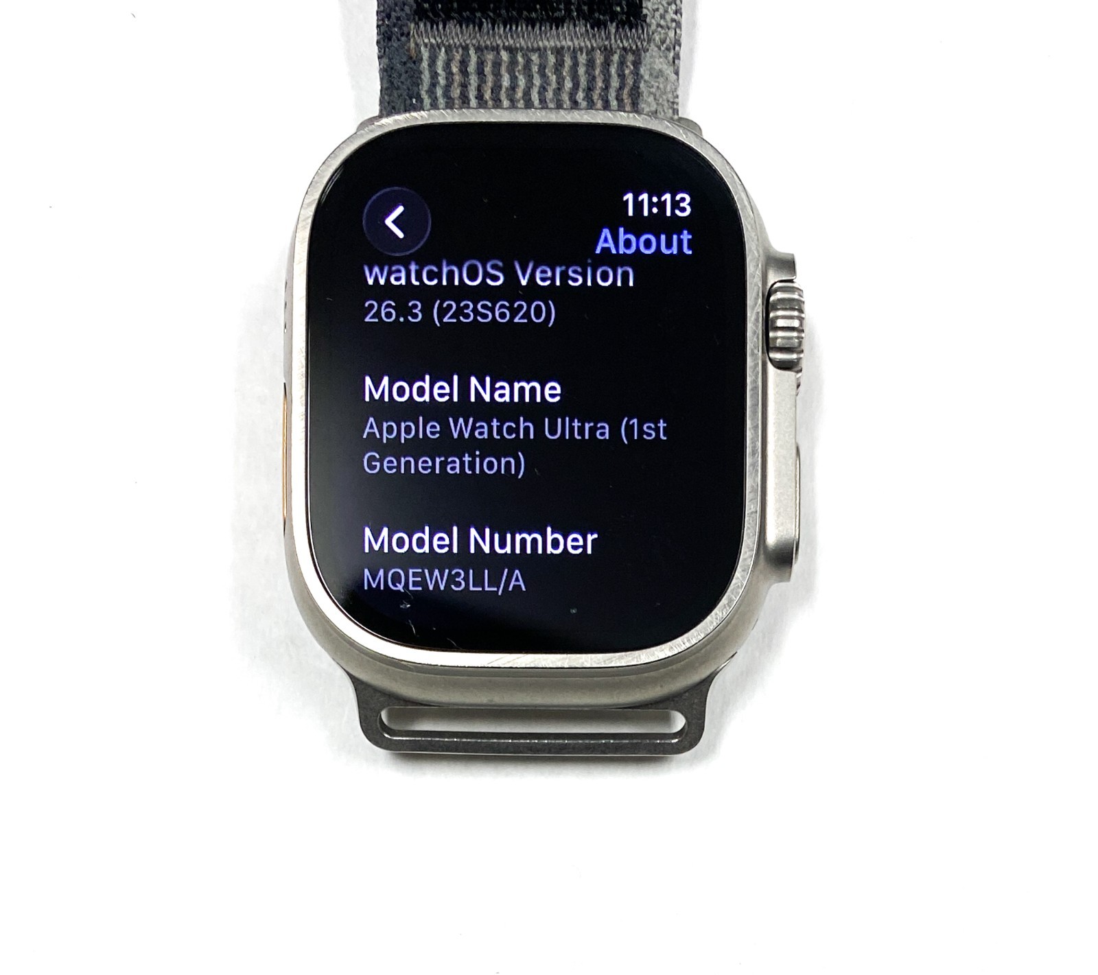 Unlocked Apple Watch Ultra 49MM Natural Titanium Black Gray Band MQEW3LL/A CLEAN