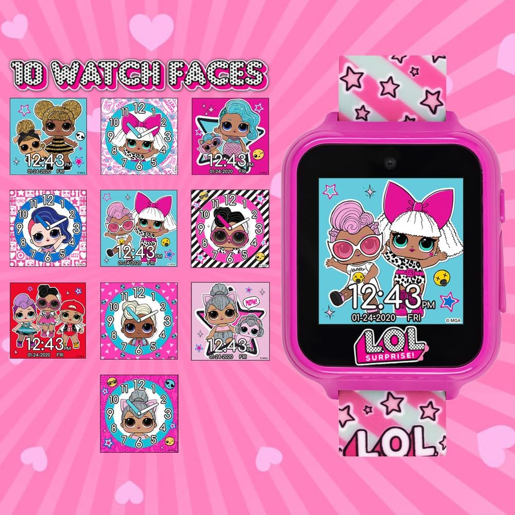 L.O.L. Surprise Kids Smart Watch with Touchscreen Selfie Camera Voice Recorder C