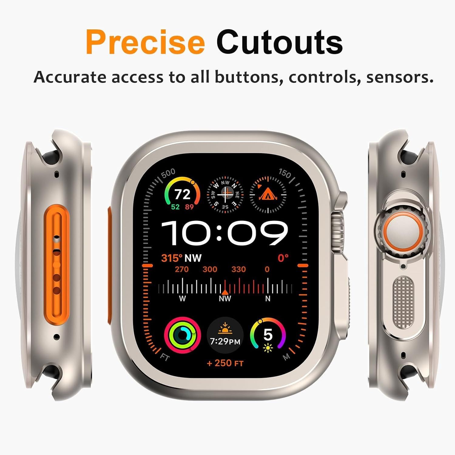 Rugged Shockproof Bumper Cover Metal Case for 49mm Apple Watch Ultra 2 in 1