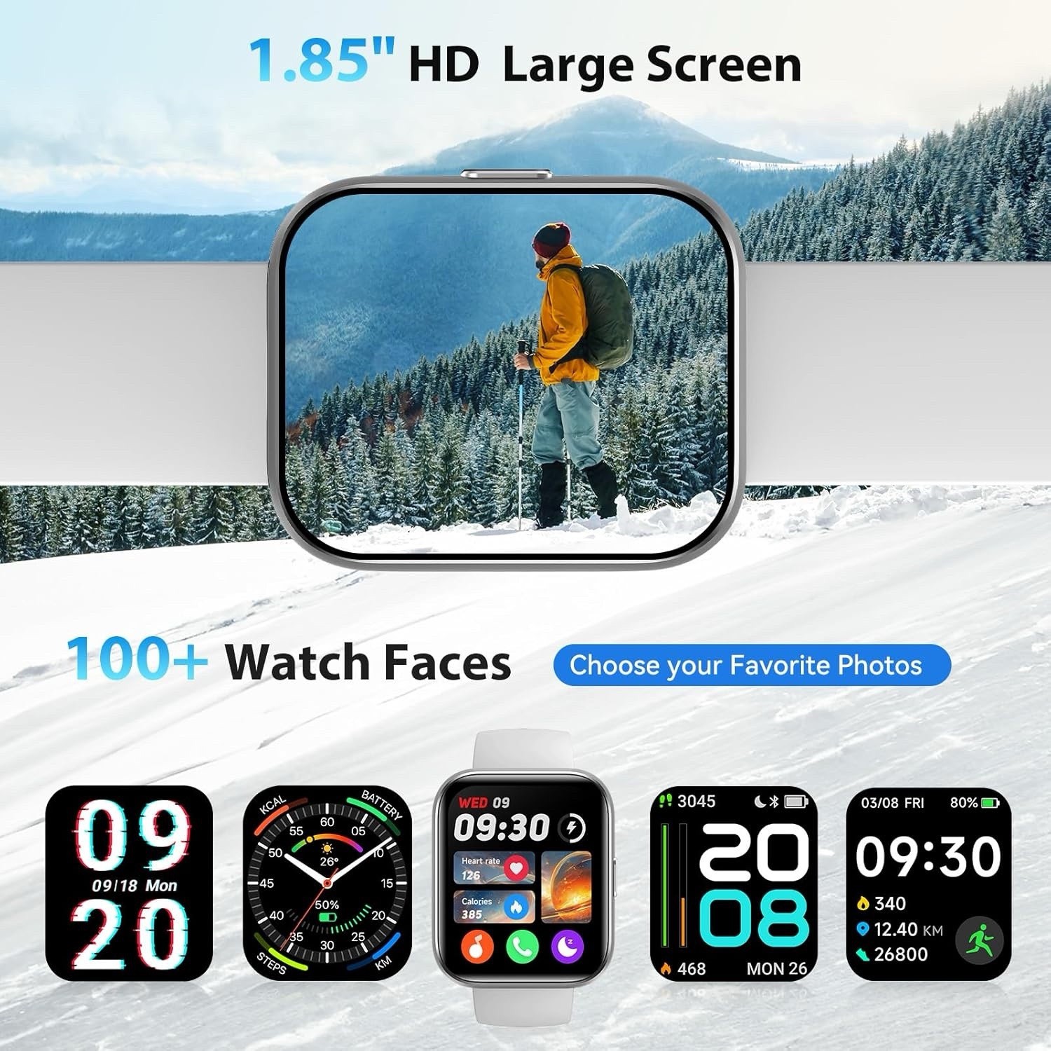 Smart Watches for Men Women with Alexa/AI Voice & Call, Mens Smart Watch with He