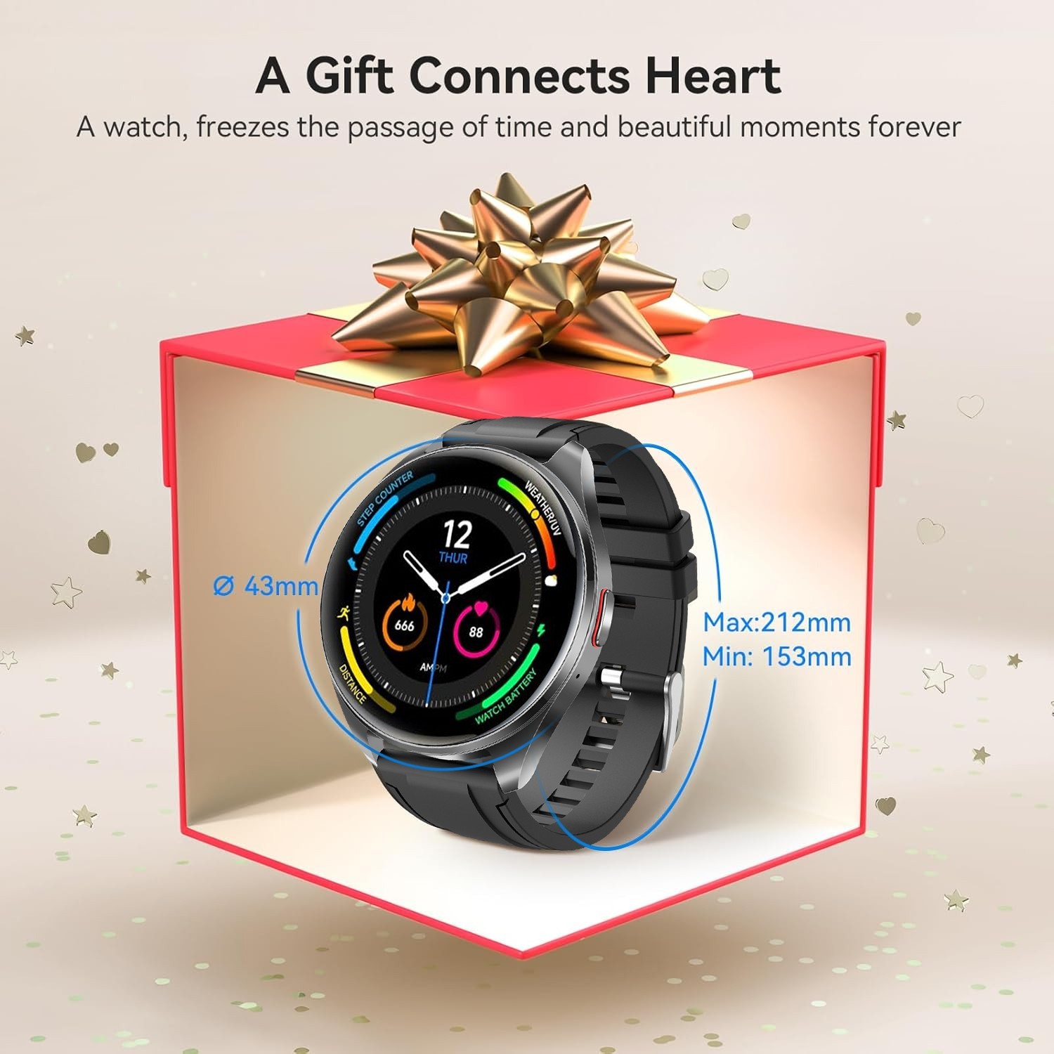 W&O Men’s Women’s Modern Sports Smart Watch, Complete with 2 Replacement Straps