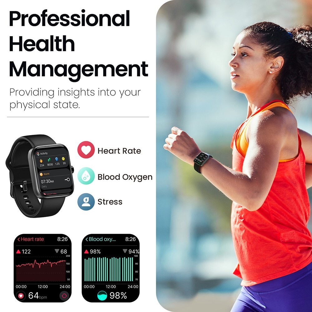 TOZO S3 Smart Watch 1.83″ Touch Screen Fitness Tracker IP68 Waterproof