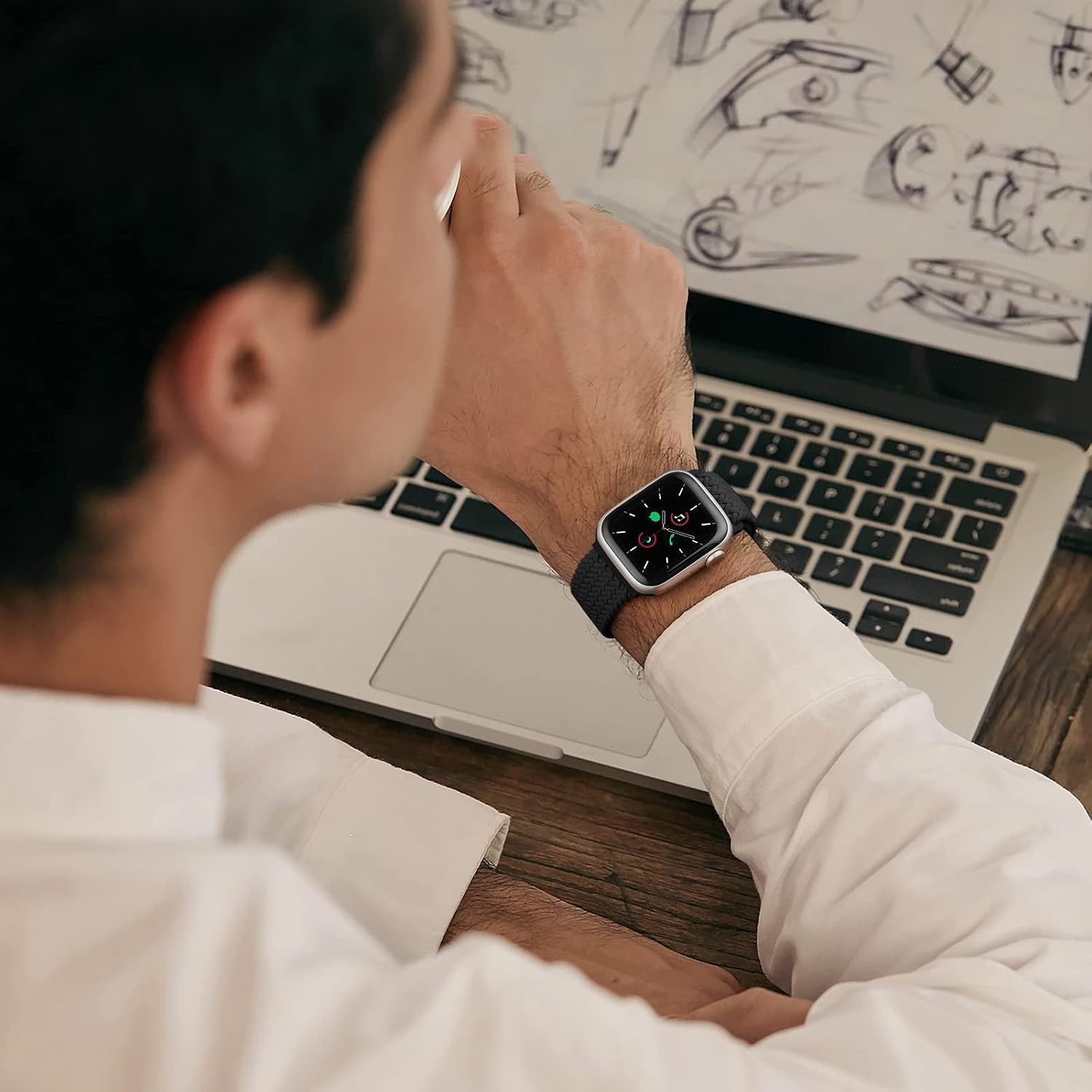 Braided Solo Loop Strap Compatible with Apple Watch 38mm 40mm 41mm