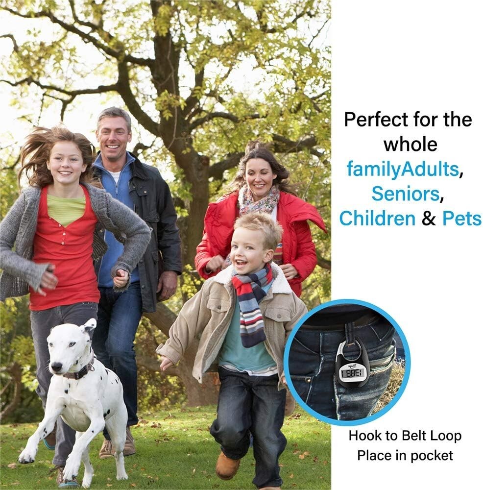 Accurate 3D Walking Step Counter – Convenient Clip-On Design – PD301 Pedometer