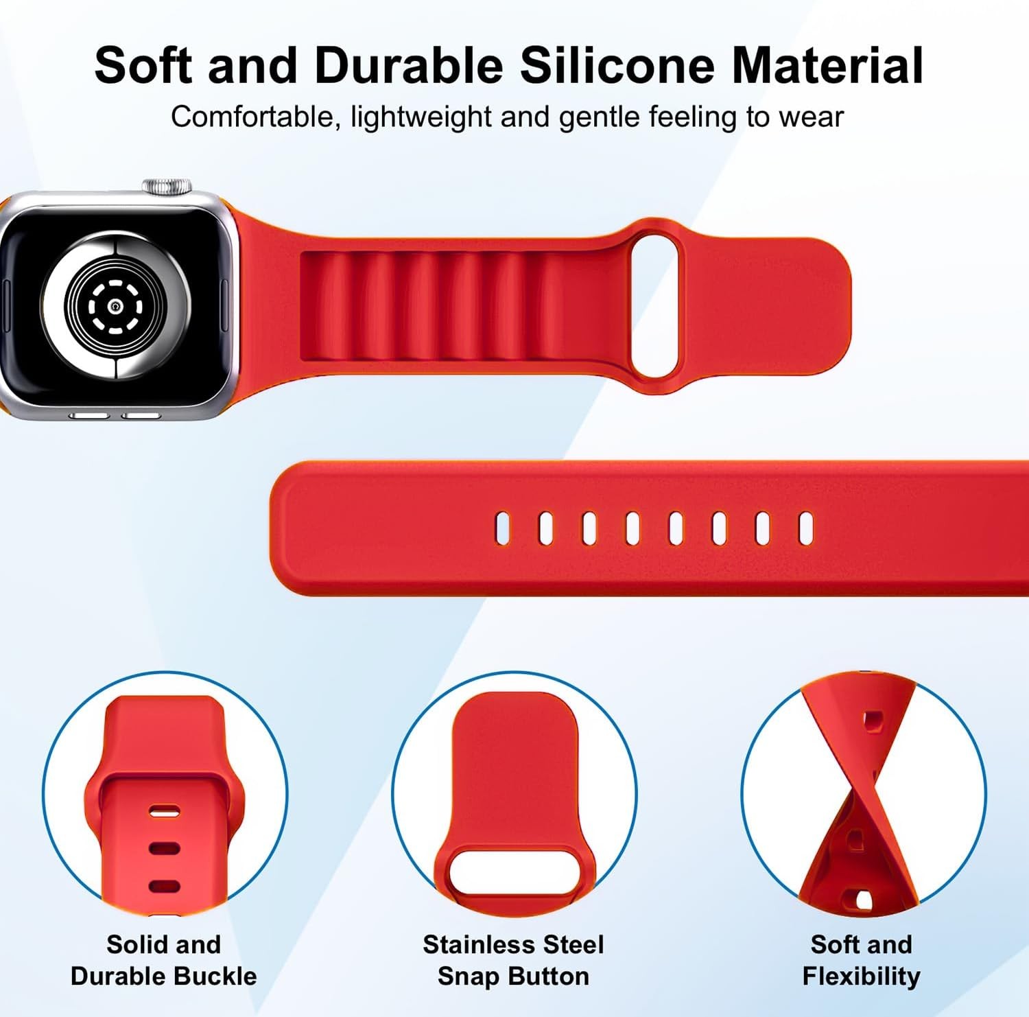 8 Pack Silicone Case For Apple Watch Series 1-11 38mm 40mm 41mm 42mm 44mm 45mm