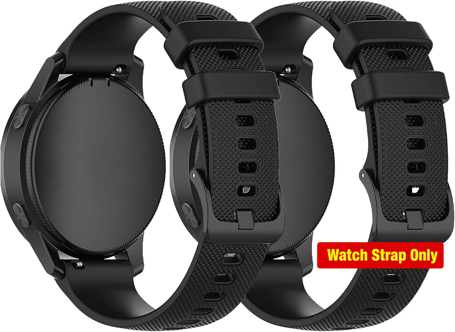 18mm Soft Silicone Band Set for Garmin Vivoactive 4S, Venu 3S, Venu 2S, 2 Pack