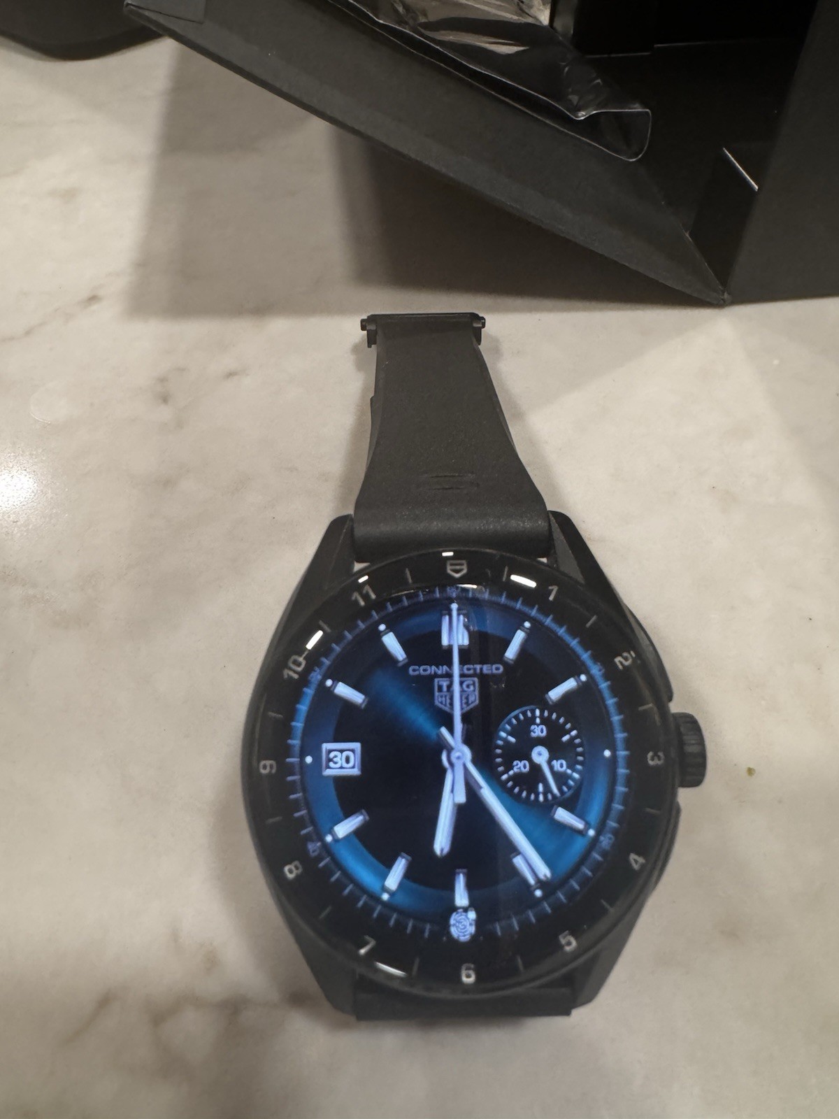 TAG Heuer Connected e4 Smart Watch Black Rubber Band 45mm Aluminum Touchscreen
