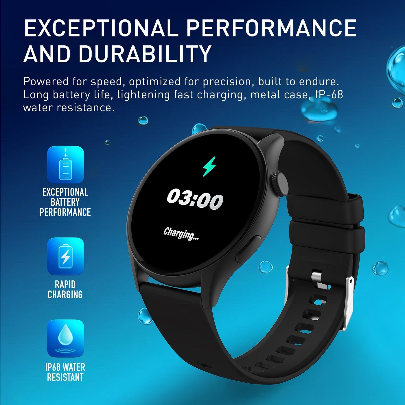 WITHit Unisex Deca Smartwatch, Black