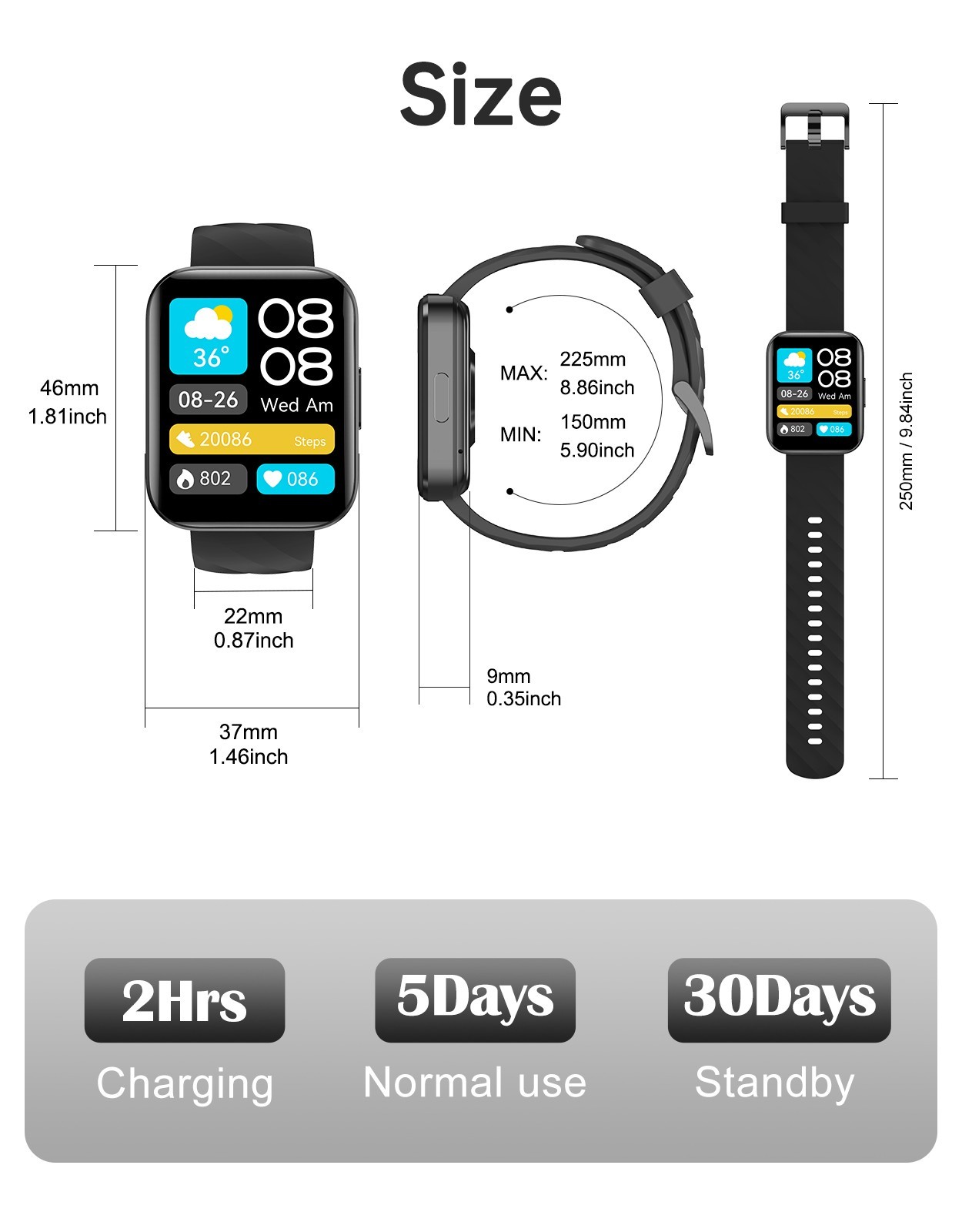 Waterproof Smart Watch Men Women Sleep Heart Rate Monitor For iOS Android