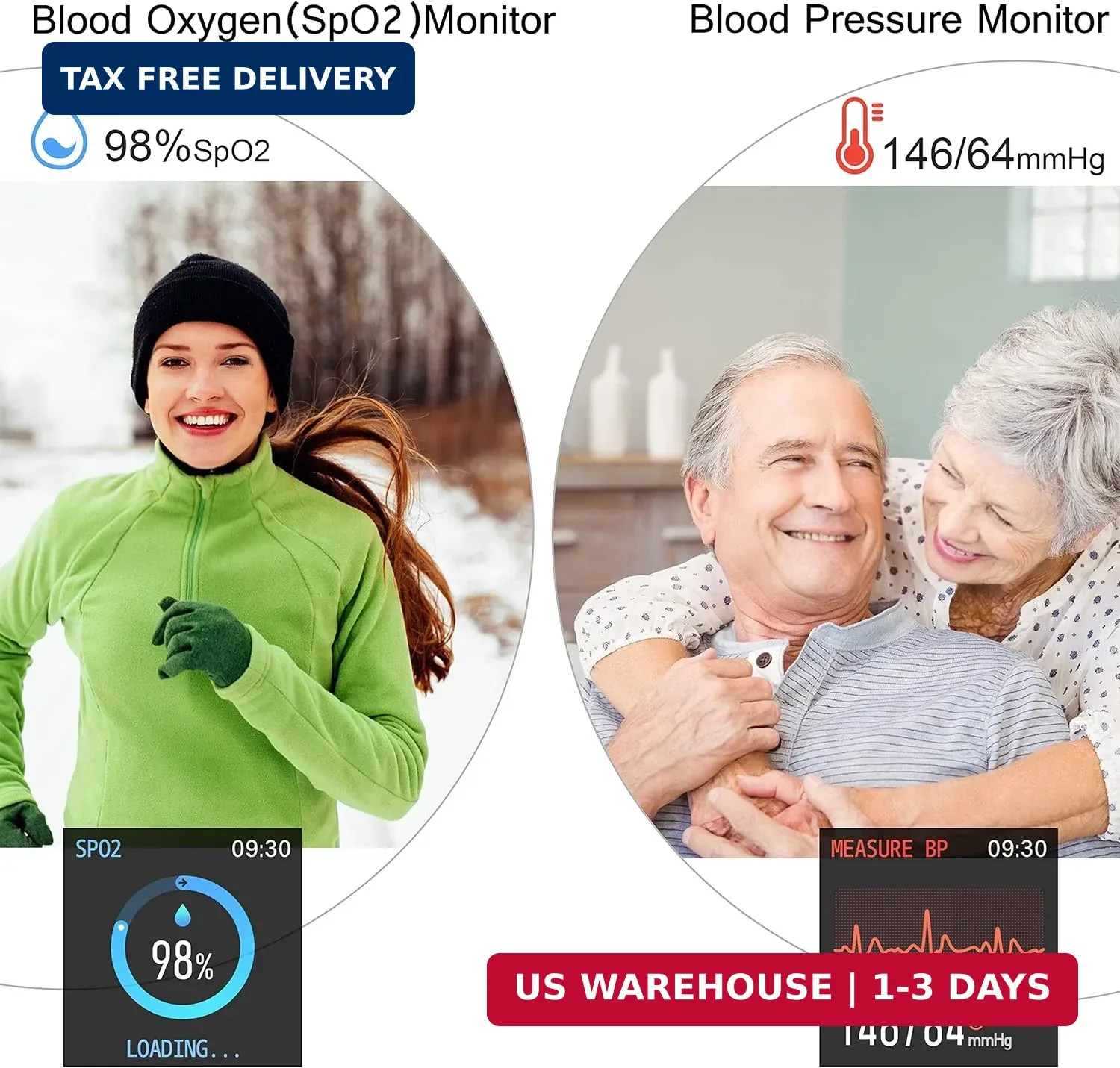 Smart Watch, Smartwatch with Blood Pressure, Blood Oxygen Monitor, Fitness Track