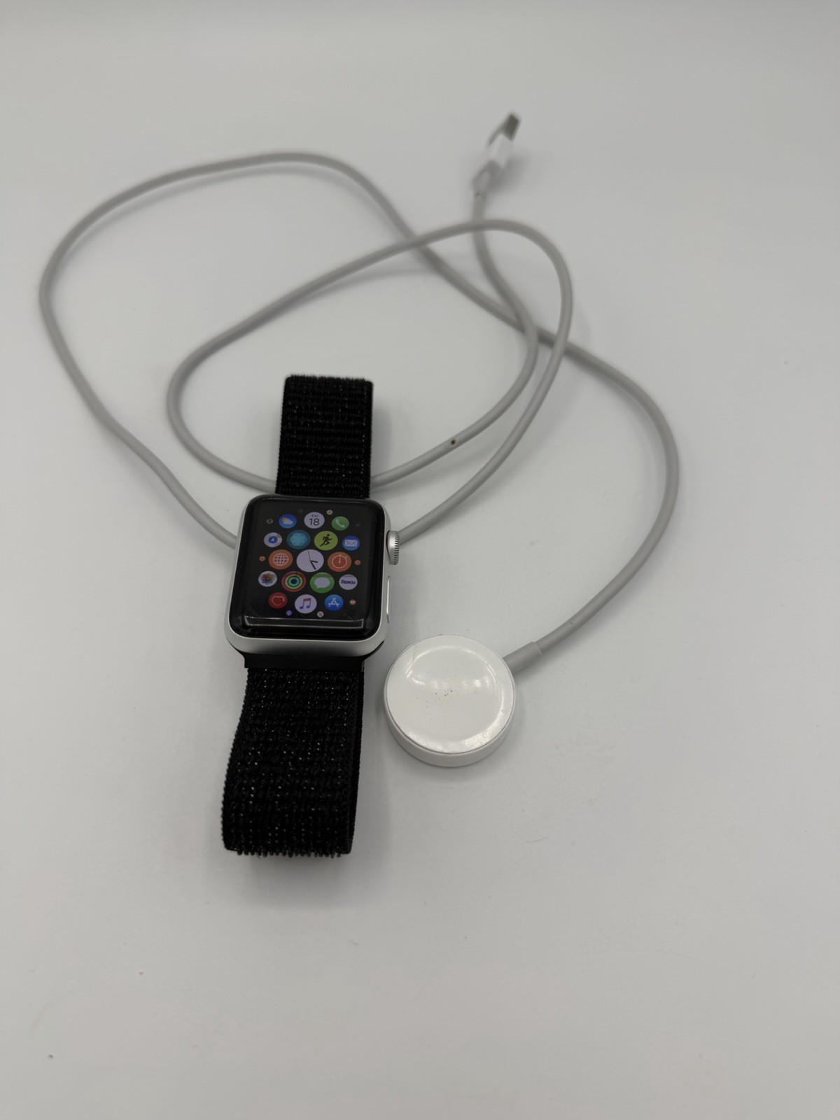 Apple Watch Series 2 Smartwatch + GPS 38mm Silver Aluminum Case W/ Black Band