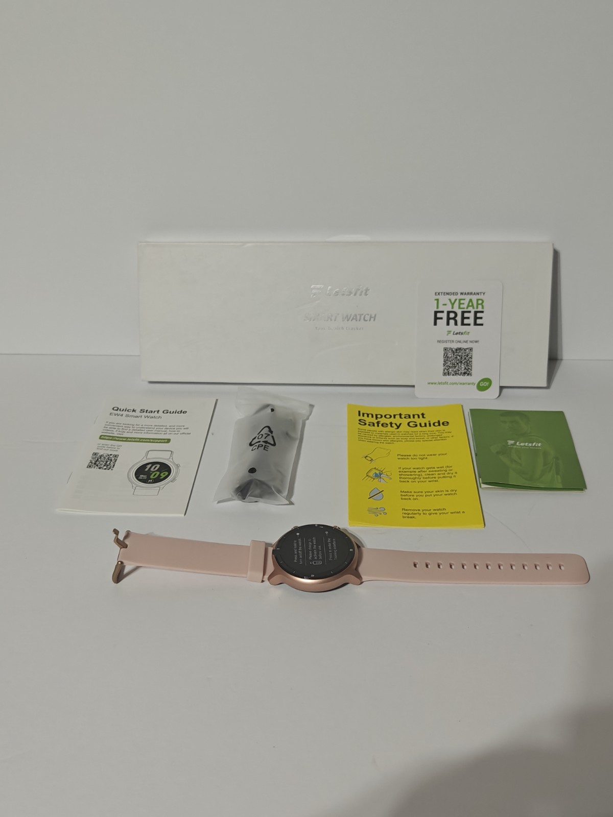 Letsfit Bluetooth Smart Watch Heart Rate Women Fitness Tracker pink
