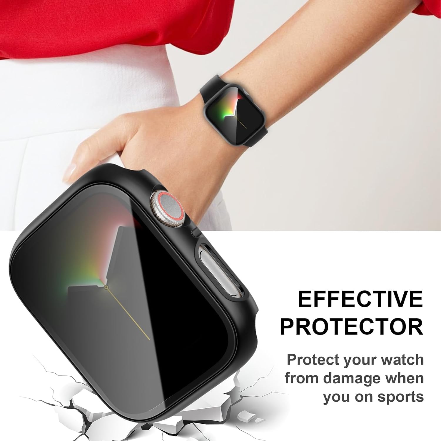 2 Pack Privacy Screen Protector Case for Apple Watch SE3 44mm, Series 6 5 4
