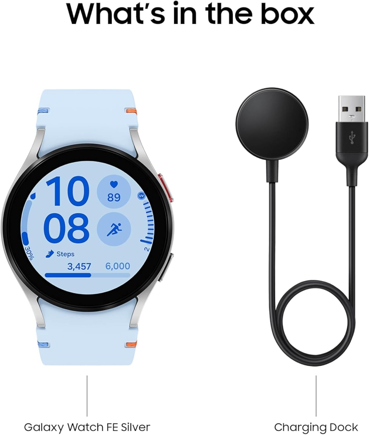 Samsung Galaxy Watch FE Aluminum Smartwatch 40mm LTE Blue Band SM-R866UZSAXAA