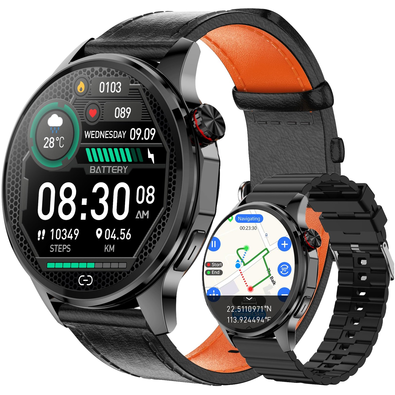 Smart Watch for Men with GPS Offline Maps, 1.46″AI Smartwatch, BT /Text Reply…