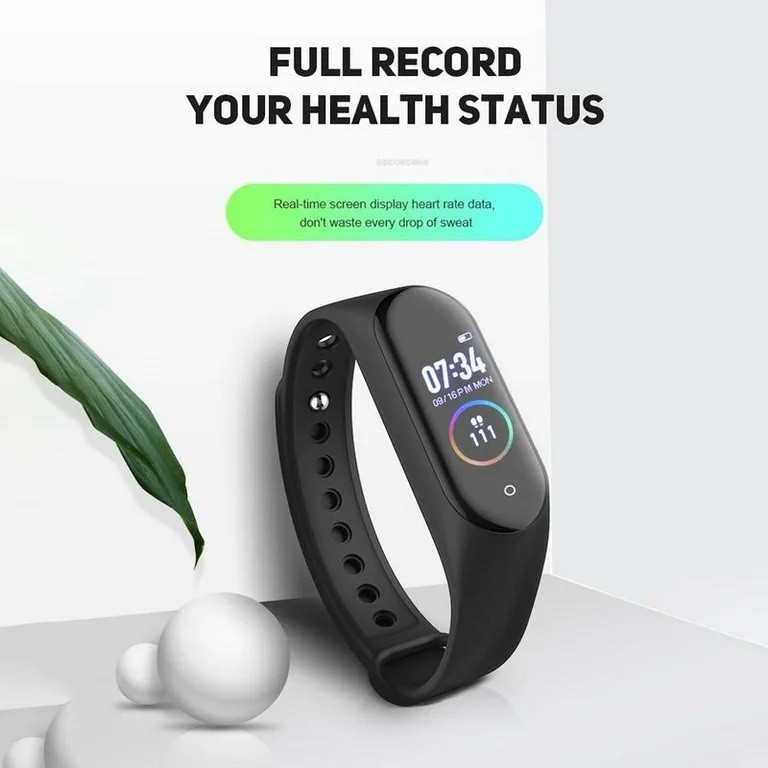 M4 Smart Watch Band Blood Pressure Bracelet Wristband Fitness Tracker Heart Rate