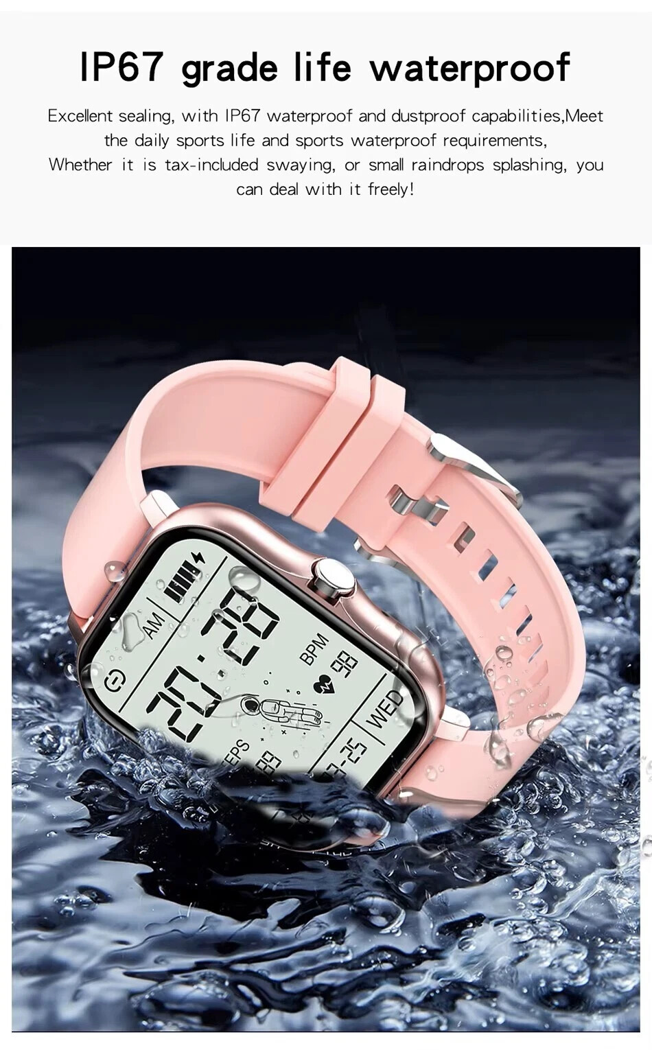 1.83″ Smart Watch For Men & Women Heart Rate Blood Monitor for Android & iPhone