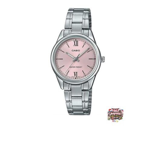 Casio LTP-V005D-4B2 Women’s Standard Stainless Steel Pink Dial 3-Hand Analog
