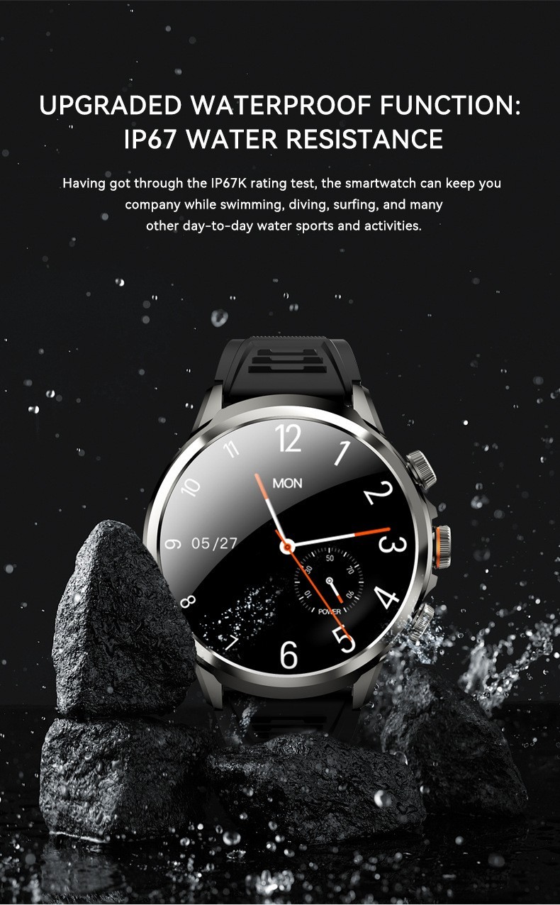 4G Amoled Smart Watch with SIM Card Slot Rotating Camera Phone Watch 1880mAh