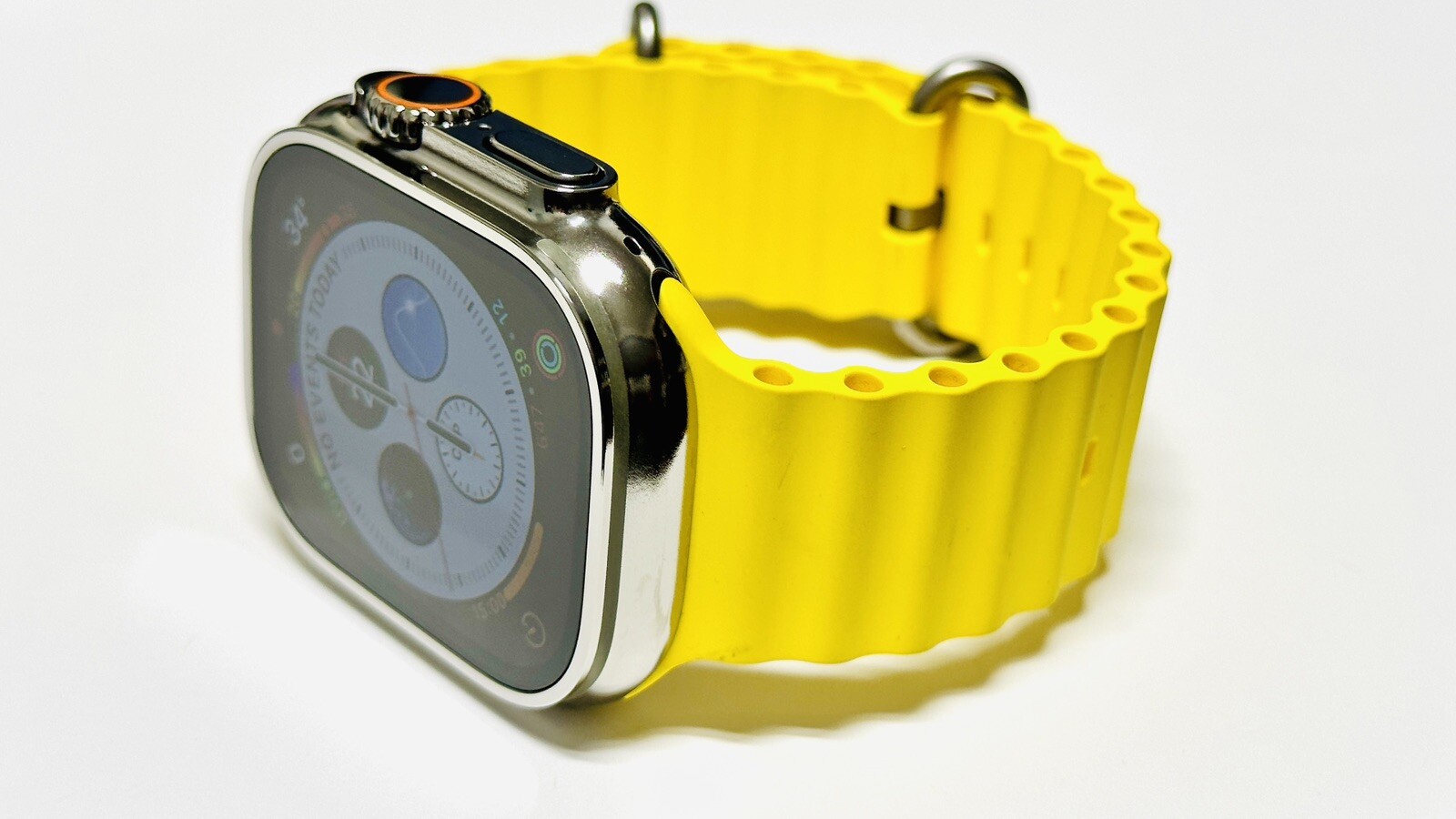 49MM Apple Watch ULTRA 2 Custom Diamond Polished with Yellow Ocean Band